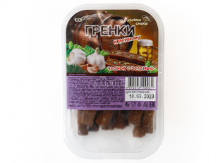 Серебристый полосатик: Сурские гренки Чеснок с зеленью (100 гр)