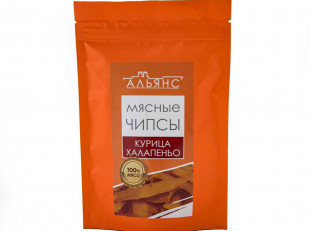 Лаваш со вкусом чеснока: Мясо (АЛЬЯНС) вяленое курица с халапеньо (50 гр)